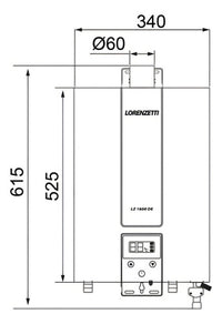 Aquecedor De Água A Gás Gn Lorenzetti Preto Lz1600de-bk Gn Preto