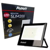 Refletor LED Avant Slim 200W Branco Frio 6500K Bivolt 127/220V IP65 Preto
