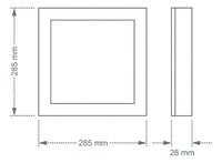 Painel LED Sobrepor 24W 6500K Lux Quadrado Bivolt Branco Taschibra