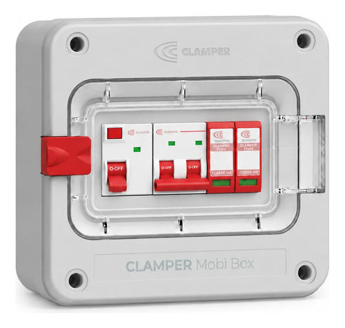 Quadro de Proteção CLAMPER Mobi Box 220V 8kW 40A C/CP Cinza