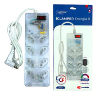 Filtro de Linha 3 Pinos 8 Tomadas 10A Transparente 127/220V Clamper