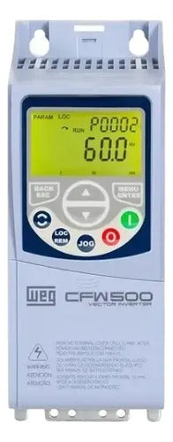 Inversor de Frequência Trifásico WEG CFW500 3CV 380-480V 6,1A IP20 – Controle Vetorial para Motores Trifásicos