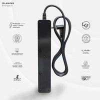 Filtro De Linha Protetor De Surto Dps Iclamper Energ 5 Tom Preto 127/220v