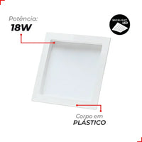 Painel LED Recuado Quadrado Comfort Deluxe 18W 2700K Bivolt Branco Fosco Avant – Cód. 908080375