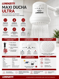 Chuveiro Lorenzetti Maxi Ducha Ultra Branco 127V 5500W 5,5 kW