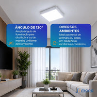 Plafon Painel LED Avant POP Quadrado Sobrepor 24W 6500K Bivolt Branco