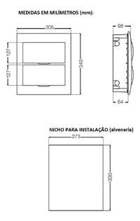 Quadro Distribuição Embutir 24 Disjuntores QDW02-24 BE WEG