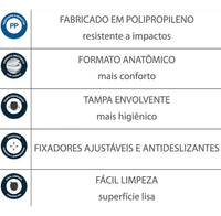 Assento Sanitário Almofadado Multi Branco (MULTI BC) Lorenzetti – Anatômico em Polipropileno com Fixação Ajustável