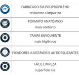 Assento Sanitário Almofadado Multi Branco (MULTI BC) Lorenzetti – Anatômico em Polipropileno com Fixação Ajustável
