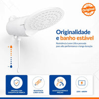 Chuveiro Lorenzetti Loren Comfort Eletrônico 220V 6800W Branco