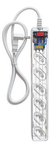 Filtro de Linha Clamper 6 Tomadas com DPS Bivolt Transparente