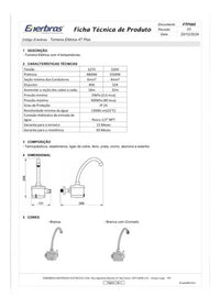 Torneira Elétrica Enerbras 4T Plus Prata Cromada 220V 5500W 4 Temperaturas – Parede