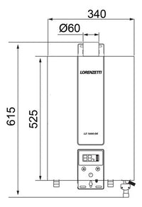 Aquecedor de Água a Gás Lorenzetti LZ 1600BK Preto 15 Litros GLP Bivolt Automático 127/220V