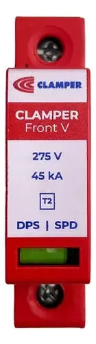 Protetor Contra Surtos DPS CLAMPER Front V 275V 45kA Classe II Monopolar para Trilho DIN