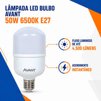 Lâmpada LED Bulbo HP Avant 50W 6500K E27 Bivolt Branco Frio