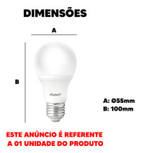 Lâmpada LED Bulbo 9W 6500K Bivolt 810lm Branco Frio Avant