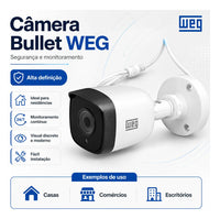 Kit CFTV Analógico WEG com DVR 8 Canais + 8 Câmeras Full HD 2MP + HD Seagate SkyHawk 1TB Branco
