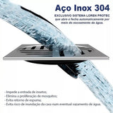 Grelha Inox para Ralo Lorenzetti LorenProtect Redonda 150 mm (15 cm) com Fechamento Automático Anti-Inseto