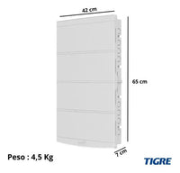 Quadro de Distribuição Tigre Slim 64 Disjuntores DIN de Embutir Branco IP40