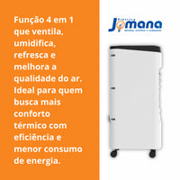 Climatizador De Ar 4 Litros Ventila, Umidifica, Refri - 4 Em 1  Branco 220v