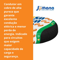 Cabo Flexível 4mm² Preto 100m 750V Antichama SIL