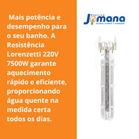 Resistência Lorenzetti Advanced - Top Jet Eletrônica 220V 7500W – Ref. 3056-F