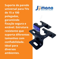 Suporte TV Parede Universal 15” a 100” PQST-1584 Preto Proeletronic