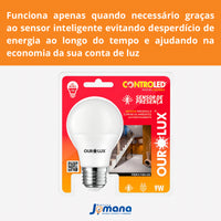 Lâmpada LED Bulbo 9W E27 6500K Bivolt Branco-frio SuperLED Ouro Ourolux