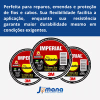 Fita Isolante Imperial 3m 18mm X 10 Metros- Kit com 10 Unidades