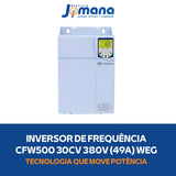 Inversor De Frequência CFW500 30CV 49A 380V Trifásico Industrial Pesado WEG