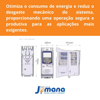 Inversor De Frequência CFW500 30CV 49A 380V Trifásico Industrial Pesado WEG