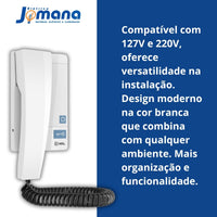 Porteiro Eletrônico HDL Audio Advance 2 Botões Branco Bivolt