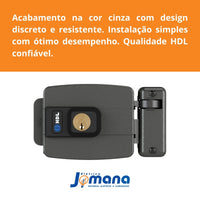 Fechadura Elétrica HDL C-90 Cinza 15W Para Abertura Interna