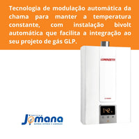 Aquecedor De Água LZ 2500DE GLP Digital Branco Bivolt Lorenzetti