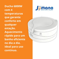 Chuveiro Ducha Enerbanho 6800W 220V Branco 4 Temperaturas Enerbras