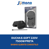 Ducha Eletrônica Enerbras E-Soft Preta 220V 7500W – Controle Eletrônico de Temperatura