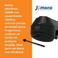 Ducha Eletrônica Enerbras E-Soft Preta 220V 7500W – Controle Eletrônico de Temperatura