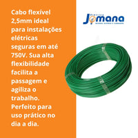 Cabo Flexível 2,5mm2 Flexsil 100M 750V Antichama Verde SIL