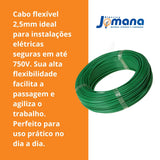 Cabo Flexível 2,5mm2 Flexsil 100M 750V Antichama Verde SIL