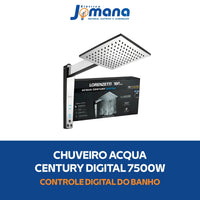 Chuveiro Acqua Century Digital 7500W Preto Cromado 220V Lorenzetti