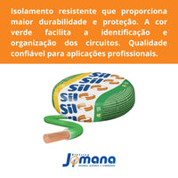 Cabo Flexível 2,5mm2 Flexsil 100M 750V Antichama Verde SIL