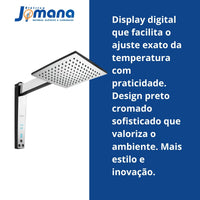 Chuveiro Acqua Century Digital 7500W Preto Cromado 220V Lorenzetti