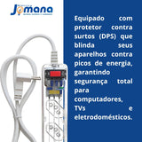 Filtro de Linha Clamper 6 Tomadas com DPS Bivolt Transparente
