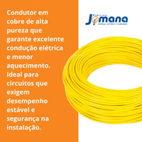 Cabo Flexível 4,0mm Amarelo 750V Antichama 100mts 70g Sil