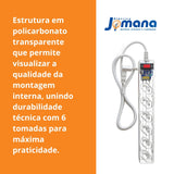Filtro de Linha Clamper 6 Tomadas com DPS Bivolt Transparente