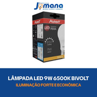 Lâmpada LED Bulbo 9W 6500K Bivolt 810lm Branco Frio Avant