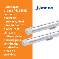 Luminária LED Taschibra Lumifácil 120cm 41W (2x20,5W) 6500K – Branco Frio – Autovolt