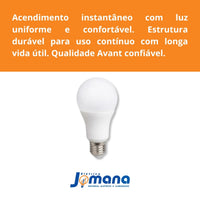 Lâmpada LED Bulbo 9W 6500K Bivolt 810lm Branco Frio Avant