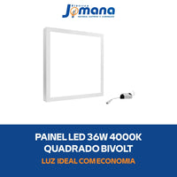 Painel Led Flat 36W 4000k Quadrado Bivolt IP20 Deluxe Bivolt