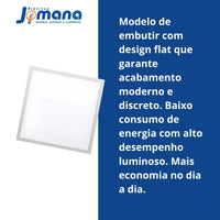 Painel Led Flat 36W 4000k Quadrado Bivolt IP20 Deluxe Bivolt